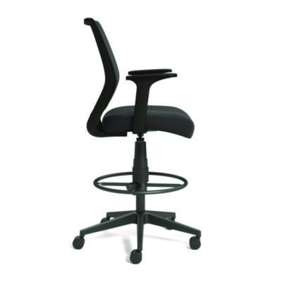 Alera Wessex Drafting Stool, Mesh Back, Supports Up to 275 lb, 27.95 to 33.66 Seat Height, Black Seat, Black Back, Black Base