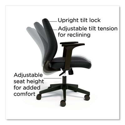 Alera Wessex Ergonomic Fabric Task Chair, Supports Up to 275 lb, 17.13 to 20.83 Seat Height, Black Seat/Back, Black Base (ALEWX4217) ALEWX4217