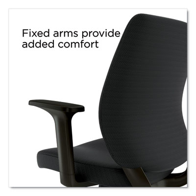 Alera Wessex Ergonomic Fabric Task Chair, Supports Up to 275 lb, 17.13 to 20.83 Seat Height, Black Seat/Back, Black Base
