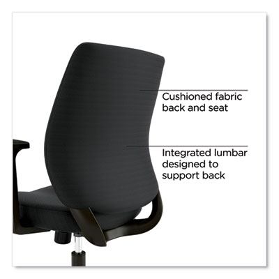 Alera Wessex Ergonomic Fabric Task Chair, Supports Up to 275 lb, 17.13 to 20.83 Seat Height, Black Seat/Back, Black Base