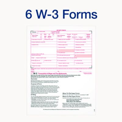 4-Part W-2 Tax Forms with Tax Forms Helper, Fiscal Year: 2024, Four-Part Carbonless, 8.5 x 5.5, 2 Forms/Sheet, 50 Forms Total