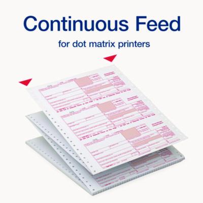 4-Part 1099-NEC Continuous Feed Tax Forms, Fiscal Year: 2024, Four-Part Carbonless, 8.5 x 5.5, 2 Forms/Sheet, 24 Forms Total