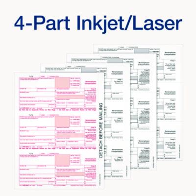 4-Part 1099-NEC Tax Form Kit with Security Envelopes and Tax Forms Helper, 2024, 8.5 x 3.5, 3 Forms/Sheet, 24 Forms Total