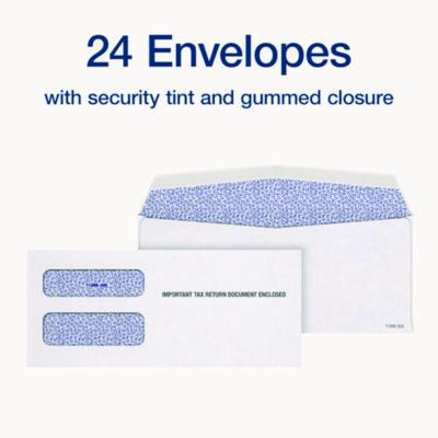 4-Part 1099-NEC Tax Form Kit with Security Envelopes and Tax Forms Helper, 2024, 8.5 x 3.5, 3 Forms/Sheet, 24 Forms Total