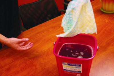 Color-Changing Rechargeable Sanitizer Towels, 1-Ply, 13.5 x 18, Unscented, Yellow/White/Blue, 150/Carton