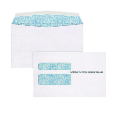 Adams® W-2 Gummed Seal Double-Window Envelopes