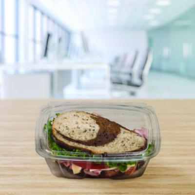 Dart ClearPac SafeSeal rPET Tamper-Resistant/Evident Containers, Embossed Bottom, 24 oz, 6.37 x 7.15 x 1.86, Clear, 200/Carton (DCCCH24DERF) DCCCH24DERF