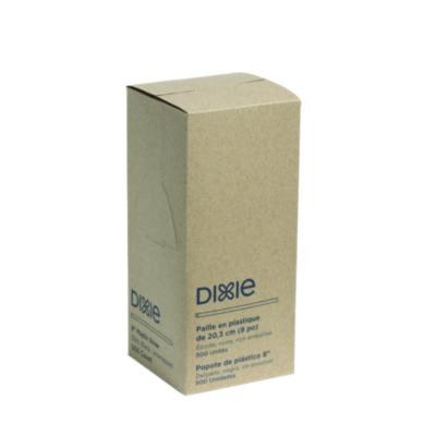 Slim Unwrapped Plastic Straws, 8