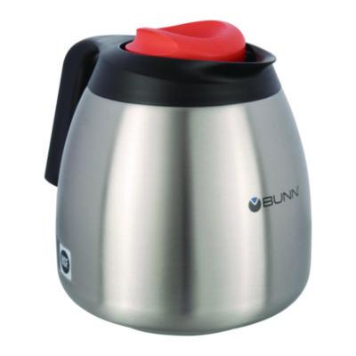 BUNN 1.9 Liter Thermal Carafe, Stainless Steel/Black/Orange (Decaf) (BUNTHERMORN) BUNTHERMORN