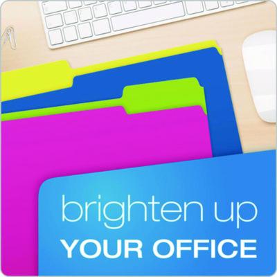 Glow Twisted 3-Tab File Folder, 1/3-Cut Tabs: Assorted, Letter Size, 0.25