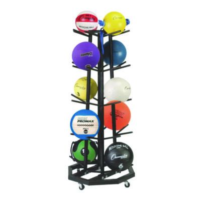 Champion Sports Deluxe Five-Row Mobile Medicine Ball Rack