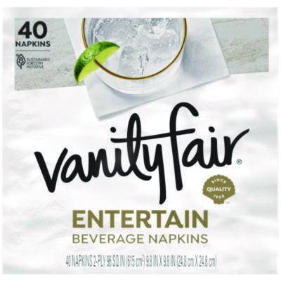 Entertain Beverage Napkins, 2-Ply, 9.8 X 9.8, White, 40/pack, 12 Packs/carton