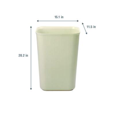 Fiberglass Wastebasket, 10 gal, Fiberglass, Beige