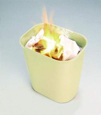 Fiberglass Wastebasket, 10 gal, Fiberglass, Beige