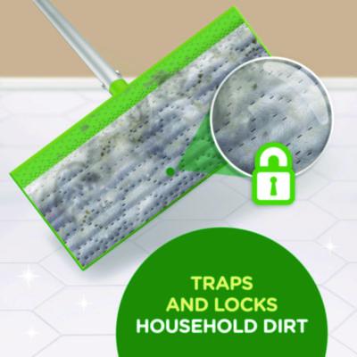 Sweeper TRAP + LOCK Wet Mop Cloth, 8 x 10, White, Lavender Scent, 38/Pack