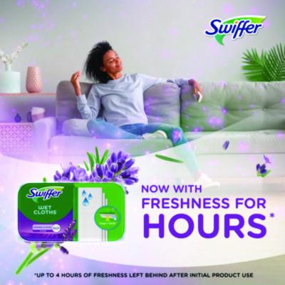 Sweeper TRAP + LOCK Wet Mop Cloth, 8 x 10, White, Lavender Scent, 38/Pack