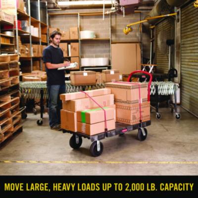 Heavy-Duty Platform Truck Cart, 2,000 lb Capacity, 24 x 48 Platform, Black