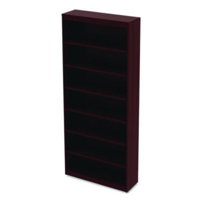 Alera Valencia Series Square Corner Bookcase, Seven-Shelf, 35.63w x 11.81d x 83.86h, Mahogany