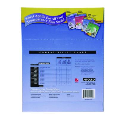 Plain Paper Transparency Film, 8.5 x 11, Black on Clear, 100/Box