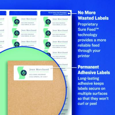 Avery Send And Reply Piggyback Labels, Inkjet/laser Printers, 1.63 X 4, White, 12/sheet, 20 Sheets/pack (AVE5735) AVE5735