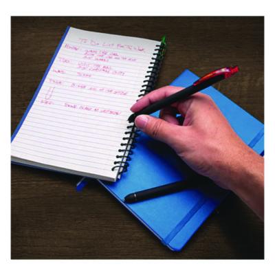 EnerGel Kuro Gel Pen, Retractable, Medium 0.7 mm, Assorted Ink Colors, Black Barrel, 12/Pack