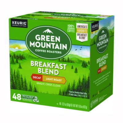 Breakfast Blend Decaf Coffee K-Cups, 48/Box