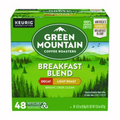 Breakfast Blend Decaf Coffee K-Cups, 48/Box