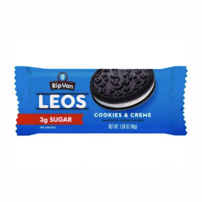 Leos Cookies and Cream Sandwich Cookies, 2 Cookies/Pack, 10 Packs/Box