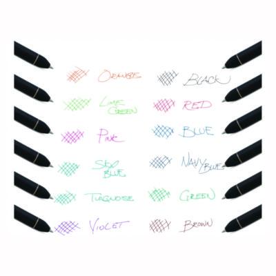 EnerGel Kuro Gel Pen, Retractable, Medium 0.7 mm, Assorted Ink Colors, Black Barrel, 12/Pack