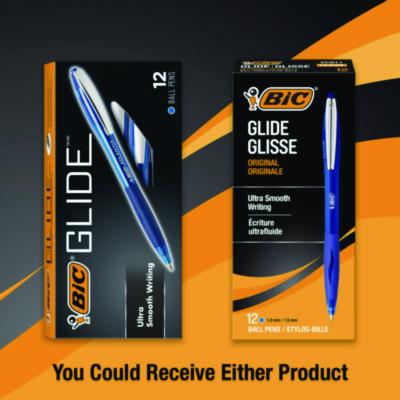 GLIDE Ballpoint Pen, Retractable, Medium 1 mm, Blue Ink, Translucent Blue/Blue Barrel, Dozen