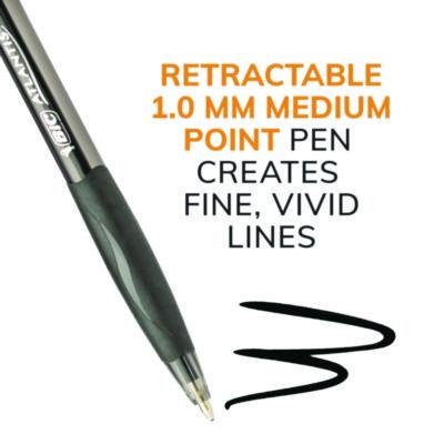 GLIDE Ballpoint Pen, Retractable, Medium 1 mm, Black Ink, Smoke/Black Barrel, Dozen