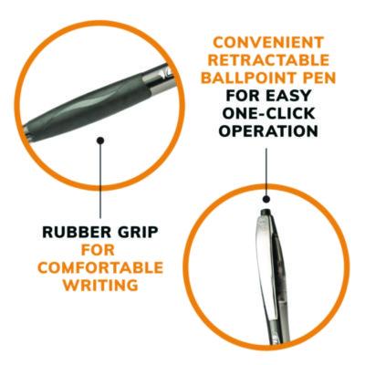 GLIDE Ballpoint Pen, Retractable, Medium 1 mm, Black Ink, Smoke/Black Barrel, Dozen