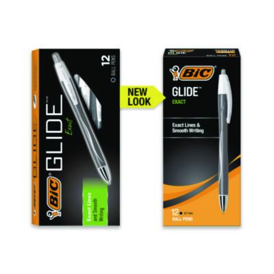 BIC Glide Exact Ballpoint Pen, Retractable, Fine 0.7 Mm, Black Ink, Black Barrel, Dozen (BICVCGN11BK) BICVCGN11BK