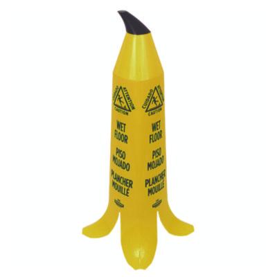 Banana Wet Floor Cones, 14.25 x 14.25 x 36.75, Yellow/Brown/Black