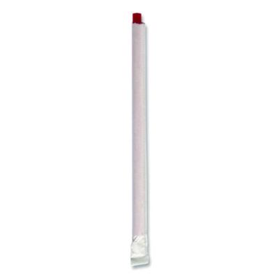 Boardwalk Wrapped Giant Straws, 7.75", Polypropylene, Red, 7,200/Carton (BWKGSTW775RD) BWKGSTW775RD