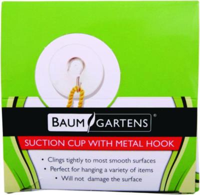 Suction Cup With Hook, Metal Silver Hook, 50/box