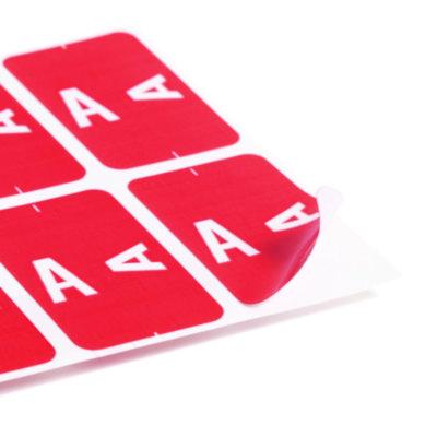 Alphaz Color-Coded Second Letter Alphabetical Labels, A, 1 X 1.63, Red, 10/sheet, 10 Sheets/pack