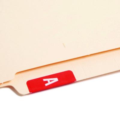 Alphaz Color-Coded Second Letter Alphabetical Labels, A, 1 X 1.63, Red, 10/sheet, 10 Sheets/pack