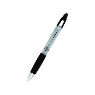 Z-Grip MAX Ballpoint Pen, Retractable, Medium 1 mm, Black Ink, Silver/Black Barrel, 12/Pack