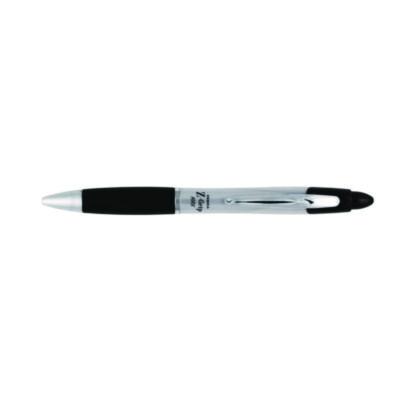 Z-Grip MAX Ballpoint Pen, Retractable, Medium 1 mm, Black Ink, Silver/Black Barrel, 12/Pack