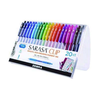 Sarasa Clip Gel Pen, Retractable, Fine 0.5 Mm, Assorted Ink And Barrel Colors, 20/pack