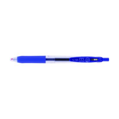 Sarasa Clip Gel Pen, Retractable, Medium 0.7 mm, Blue Ink, Clear/Blue Barrel, 12/Pack