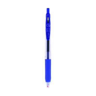 Sarasa Clip Gel Pen, Retractable, Medium 0.7 mm, Blue Ink, Clear/Blue Barrel, 12/Pack