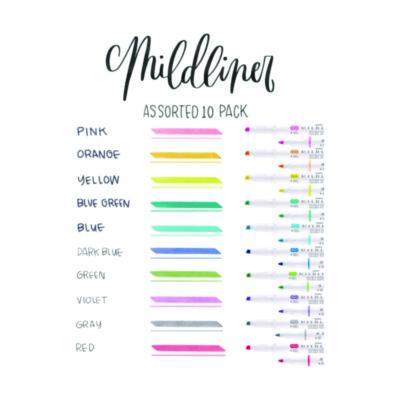 Mildliner Double Ended Highlighter, Assorted Ink Colors, Bold-Chisel/Fine-Bullet Tips, Assorted Barrel Colors, 10/Set