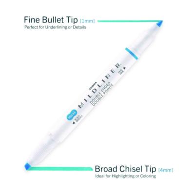 Mildliner Double Ended Highlighter, Assorted Ink Colors, Bold-Chisel/Fine-Bullet Tips, Assorted Barrel Colors, 10/Set