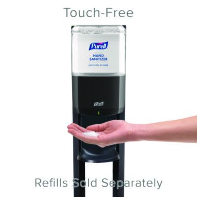 ES6 Hand Sanitizer Floor Stand with Dispenser, 1,200 mL, 13.5 x 5 x 28.5, Graphite/Silver