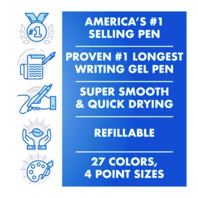 G2 Premium Gel Pen, Retractable, Extra-Fine 0.5 mm, Black Ink, Smoke/Black Barrel, 4/Pack