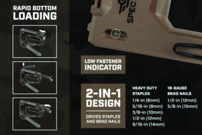 Bostitch Hi-Start Hand Tacker, T50 Style Staples (0.25" to 0.56") and 18-gauge Brads (0.5" to 0.63") (BOSSPECM50) BOSSPECM50