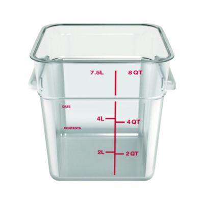 Carlisle Squares Polycarbonate Food Storage Container, 8 qt, 8.75 x 8.75 x 9, Clear, Plastic (CFS1195307) CFS1195307