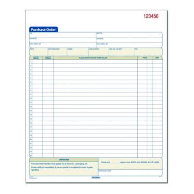 Multipart Purchase Order Pad, Three-Part Carbonless, 8.38 x 10.19, 50 Forms Total